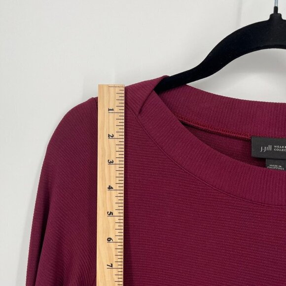 J Jill Wearever Collection Sweater Midi Dress Size XS Burgundy Casual Boat Neck - Picture 8 of 11